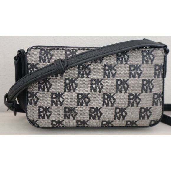 DKNY WMN's Demi Ivory/Black Logo Bryant Park w/Chain Shoulder Crossbody Bag - Picture 15 of 16